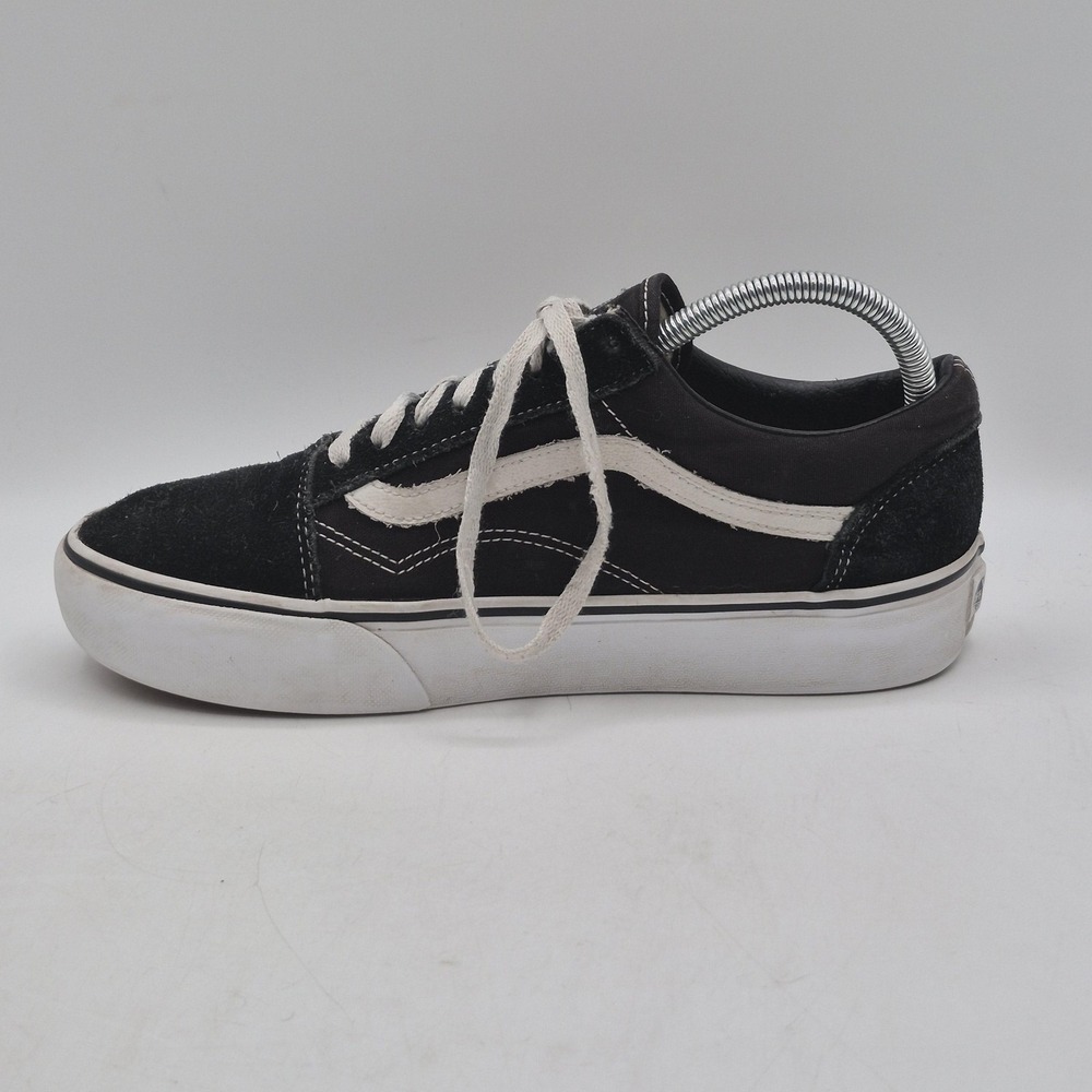 Vans Old Skool Shoes Mens Size 8 Black Suede Canvas Low Top Skate Sneakers - Picture 3 of 11